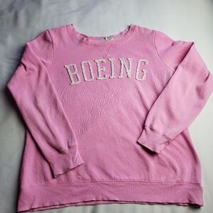 BOEING Airplanes Aviation Jets Women's  Pink Sweatshirt Large pink